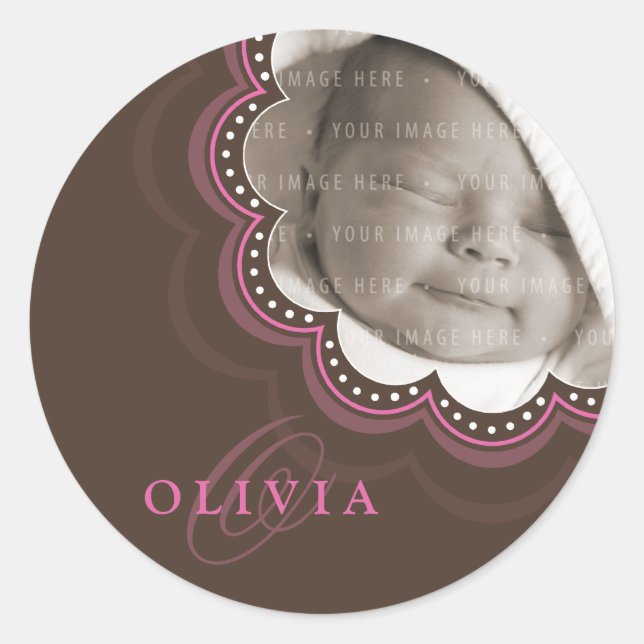 BABY PHOTO NAME STICKER :: sweet bloom 7 (Front)