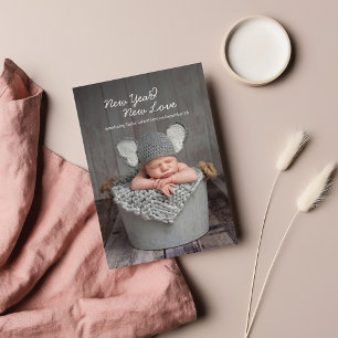 Baby Photo New Year New Love Birth Announcement