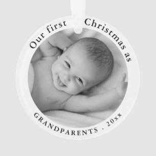 Baby Photo   Our First Christmas As Grandparents O Ornament