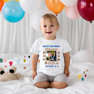 Baby Photo Party Animals Theme Birthday T-Shirt