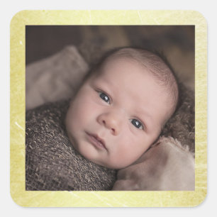 Baby Photo Sticker with Gold Border