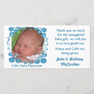 Baby photo thank you cards