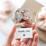 Baby Photo Thank You Gift Tags<br><div class="desc">Thank your guests for coming with this thank you tag,  featuring a photo of your baby and a little heart shape underneath. You can add your own photo and edit the colour of the font plus the heart shape.</div>