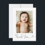 Baby Photo Thank you Heart Modern Baby shower<br><div class="desc">Express your gratitude with the Modern Custom Photo Small Note Baby Shower Thank You you card! Featuring a clean design and space for a personalised photo, this card is the perfect way to thank guests for celebrating your special day. Stylish and heartfelt, it’s a keepsake they’ll love. Featuring a handlettering...</div>