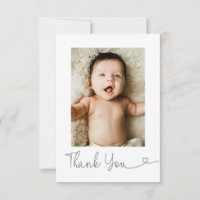 Baby Photo Thank you Heart Modern Baby shower