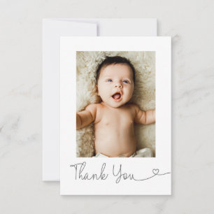 Baby Photo Thank you Heart Modern Baby shower