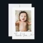 Baby Photo Thank you Heart Modern Baby shower Card<br><div class="desc">Express your gratitude with the Modern Custom Photo Small Note Baby Shower Thank You you card! Featuring a clean design and space for a personalised photo, this card is the perfect way to thank guests for celebrating your special day. Stylish and heartfelt, it’s a keepsake they’ll love. Featuring a handlettering...</div>