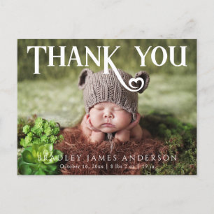 Baby Photo Thank You Modern Heart Birth Announceme Announcement Postcard