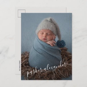 Baby Photo Thank You Script Birth Announcement Postcard