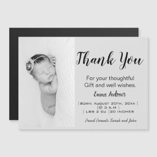 Baby Photo Thank You Script Birth Magnetic