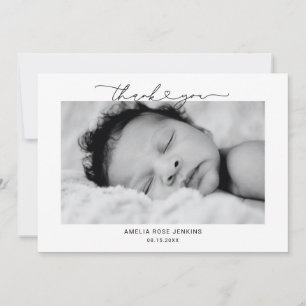 Baby Photo Thank You Script Heart Birth Announcement