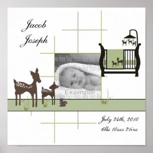 Baby Photo Wall Poster with Deer