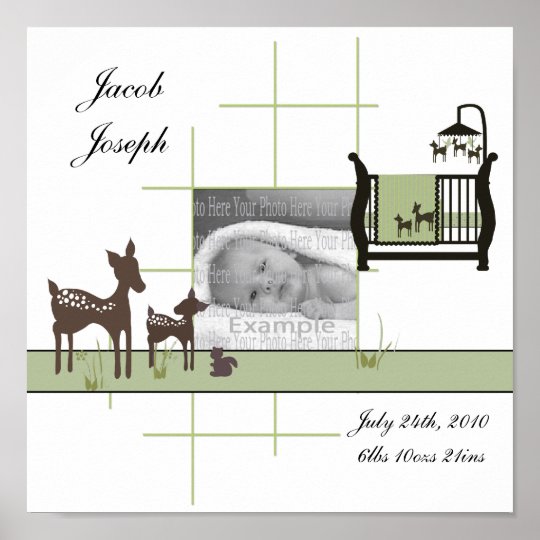 Baby Photo Wall Poster with Deer