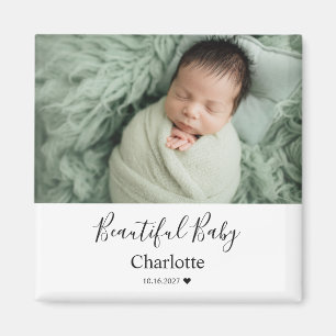 Baby Photo with Custom Name Keepsake Magnet