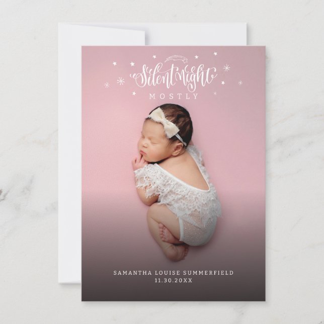 Baby Photos Holiday Birth Announcement (Front)