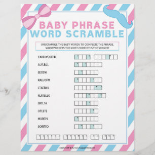 Baby Phrase Scramble [Gender Surprise] Custom Letterhead