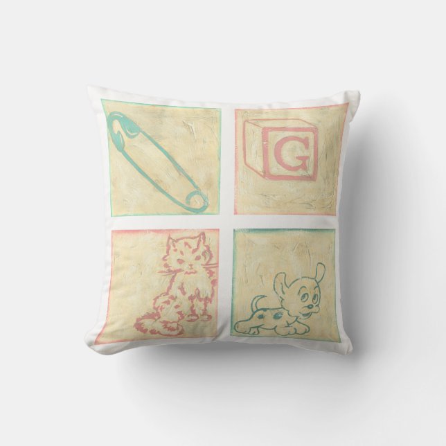 Baby Picture Blocks by Chariklia Zarris Cushion (Front)