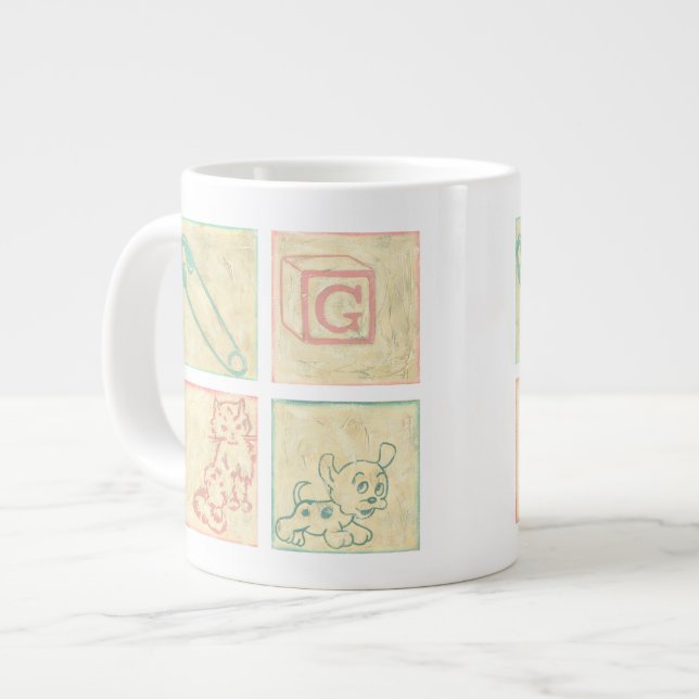 Baby Picture Blocks by Chariklia Zarris Large Coffee Mug (Front Left)