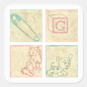 Baby Picture Blocks by Chariklia Zarris Square Sticker