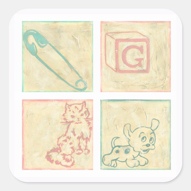 Baby Picture Blocks by Chariklia Zarris Square Sticker (Front)