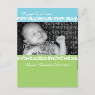 Baby Picture Frame Announcement Postcard