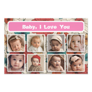 Baby Picture Frame, Photo Collage Keepsake Print