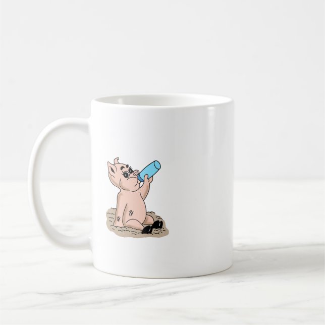 Baby Pig Cartoon Design Coffee Mug (Left)