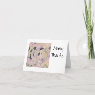 Baby Piglet Thank You Notecard