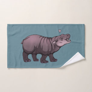 Baby Pigmy Hippo Bath Towel Set