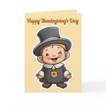 Baby Pilgrim Thanksgiving Greeting Card