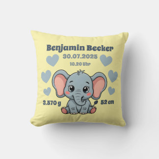 Baby pillow at birth - Elephant - customizable