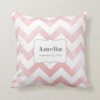 Baby Pillow - pink chevron pattern