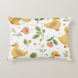 Baby pillow with ducks and flowers