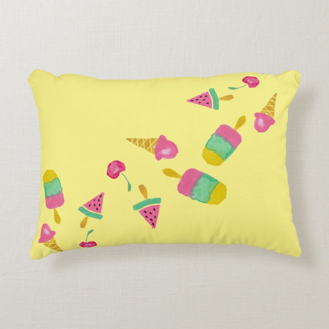 Baby Pillow with painted watercolour objects (Front)