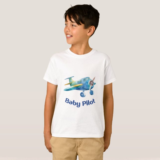 Baby Pilot Aeroplane T-Shirt (Front Full)