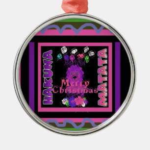 Baby pink Beautiful Merry Christmas Hakuna Matata Metal Tree Decoration