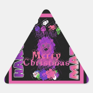 Baby pink Beautiful Merry Christmas Hakuna Matata Triangle Sticker