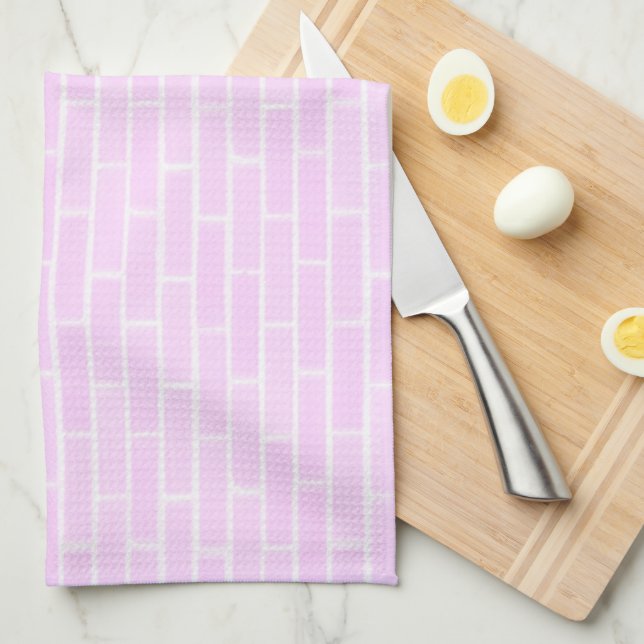 Baby Pink Brick Tea Towel (Quarter Fold)