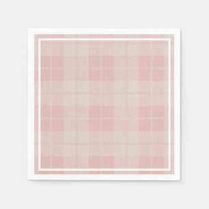 Baby Pink Buffalo Plaid Burlap Napkin