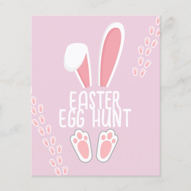 Baby Pink Bunny Kids Easter Egg Hunt Game (Front)
