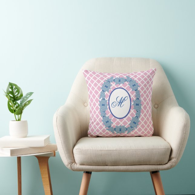 Baby Pink Chinoiserie Ginger Jar Jars Cushion (Chair)
