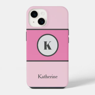 Baby Pink Colour Block Custom Name iPhone 14 Case