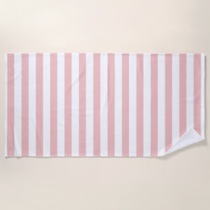 Baby Pink Colour Stripes Vacation Summer Pastel    Beach Towel