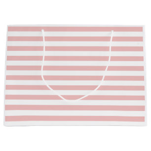 Baby Pink Colour Stripes Vacation Summer Pastel    Large Gift Bag