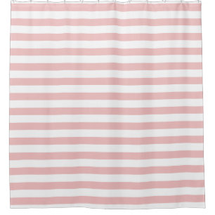 Baby Pink Colour Stripes Vacation Summer Pastel    Shower Curtain