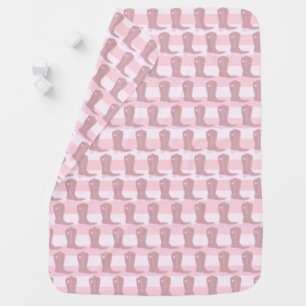 Baby Pink Cowgirl Cowboy Boot Blanket