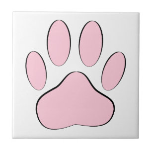 Baby Pink Dog Pawprint Tile
