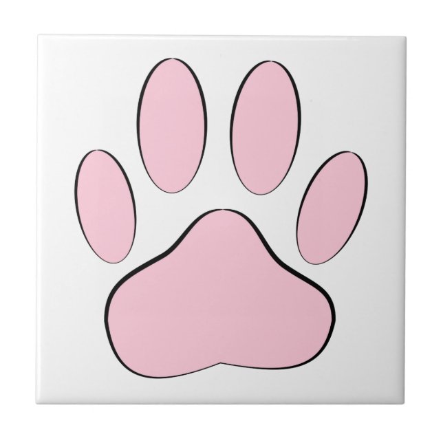 Baby Pink Dog Pawprint Tile (Front)
