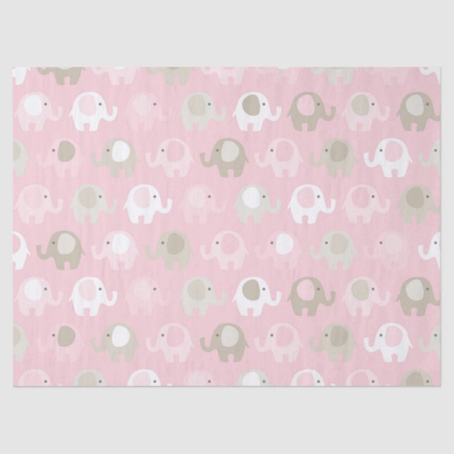 Baby Pink Elephant Tissue Paper (Front)