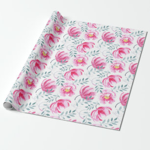 Baby Pink English Roses Wrapping Paper
